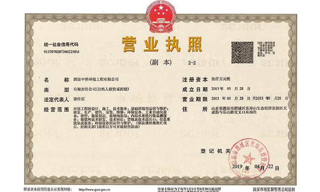 中僑環境營業執照